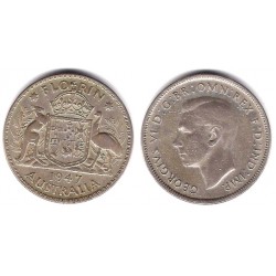 (40a) Australia. 1947. 1 Florin (BC+) (Plata)