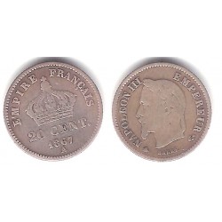 (808.1) Francia. 1867A. 20 Centimes (MBC) (Plata)