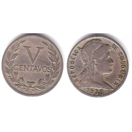 (199) Colombia. 1935. 5 Centavos (BC+)