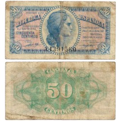 España (II República). 1937. 50 Céntimos (BC) Serie A