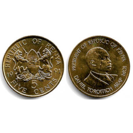 (17) Kenia. 1991. 5 Cents (SC-)