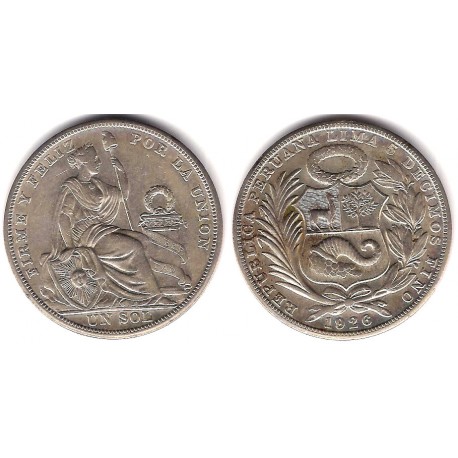 (218.1) Perú. 1926. 1 Sol (EBC) (Plata)