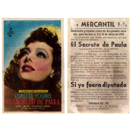 El Secreto de Paula. 1953. Cine Mercantil