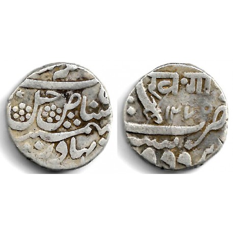 (Y12) Estados Nativos de la India (Baroda). 1275AH/1858. 1 Rupee (MBC-) (Plata)