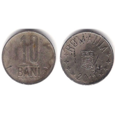 (191) Rumania. 2014. 10 Bani (BC) Dañada