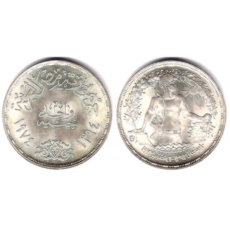 (443) Egipto. 1974. 1 Pound (SC) (Plata)