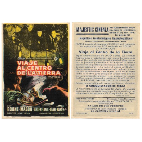 Viaje al Centro de la Tierra. 1961. Majestic Cinema