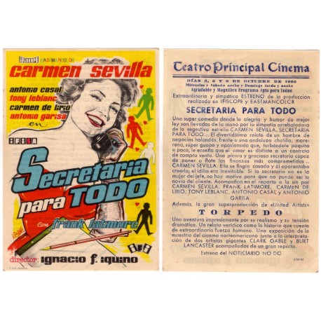 Secretaria para todo. 1960. Teatro Principal Cinema