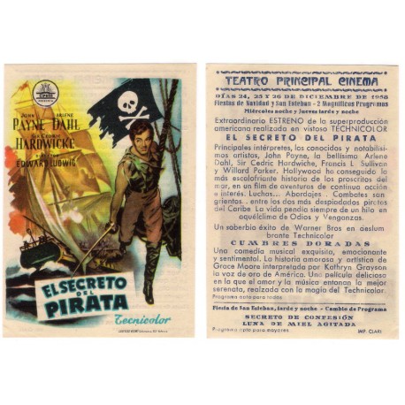 El Secreto del Pirata. 1958. Teatro Principal Cinema