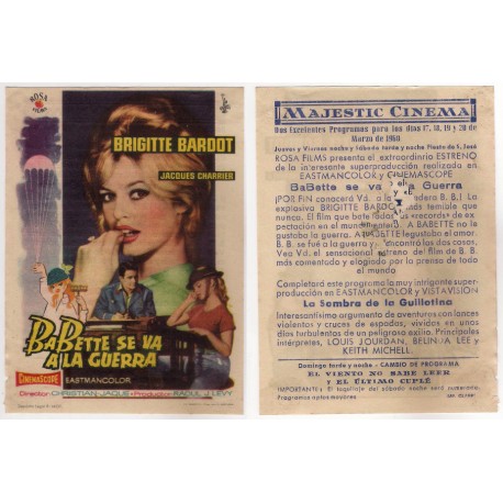 Babette se va a la guerra. 1960. Majestic Cinema