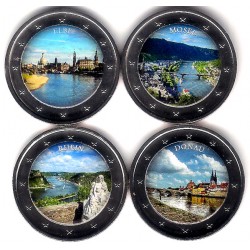 Europa. Sin Fecha. 2 Euro (x4) (SC) Rhein, Donau, Elbe y Mosel