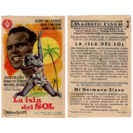 La Isla del Sol. 1959. Majestic Cinema
