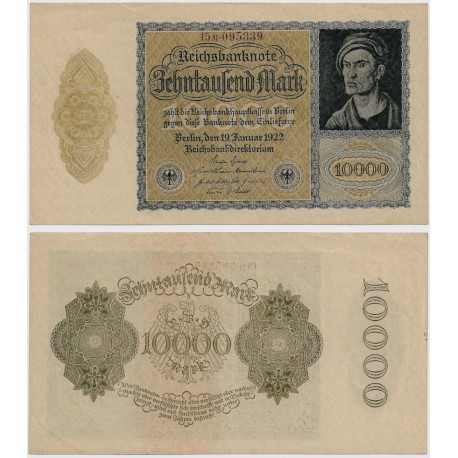 (72) Imperio Alemán (Weimar). 1922. 10000 Mark (EBC)