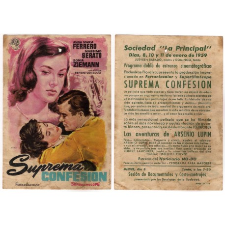 Suprema Confesión. 1959. Sociedad La Principal