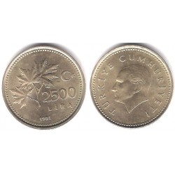 (1015) Turquía. 1991. 2500 Lira (MBC+)