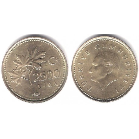 (1015) Turquía. 1991. 2500 Lira (MBC+)
