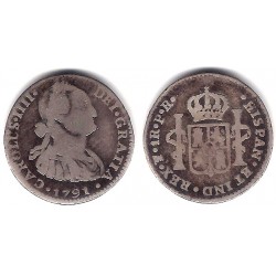 Carlos IV. 1791. 1 Real (BC/BC-) (Plata) Ceca de Potosí PR