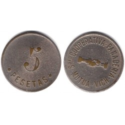Sociedad Cooperativa. Panaderia. Vich. Mutua. 5 Pesetas (BC+)