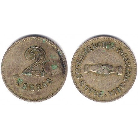 Sociedad Cooperativa. Panaderia. Vich. Mutua. 2 Pesetas (BC)