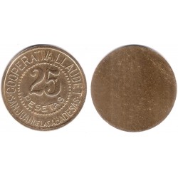 Cooperativa Llaudet. San Juan de las Abadesas. 25 Pesetas (EBC)
