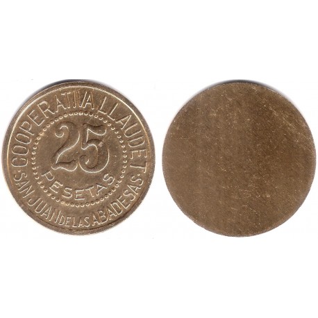 Cooperativa Llaudet. San Juan de las Abadesas. 25 Pesetas (EBC)