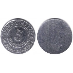 Cooperativa Llaudet. San Juan de las Abadesas. 5 Pesetas (EBC+)