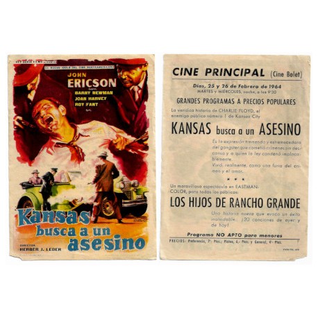 Kansas busca a un asesino. 1964. Cine Principal