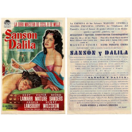 Sansón y Dalila. 1954. Majestic Cinema, Teatro Principal Cinema
