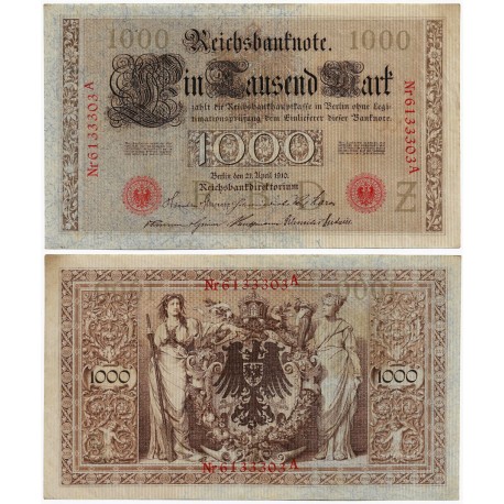 (44b) Imperio Alemán. 1910. 1000 Mark (SC)