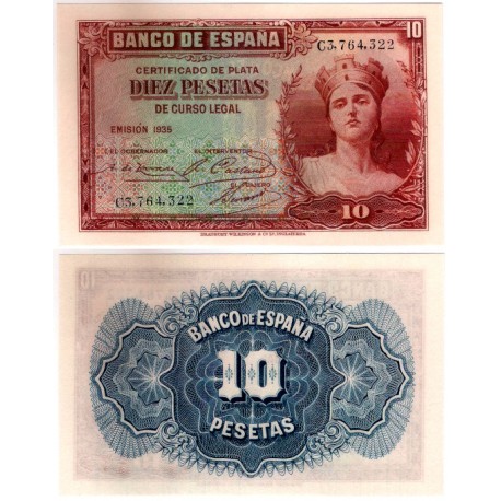 España. 1935. 10 Pesetas (SC) Serie C