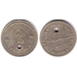 Cooperativa Unión de Amigos. San Quirico de Besora. 2 Pesetas (MBC+)