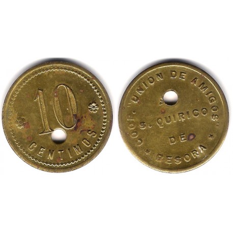 Cooperativa Unión de Amigos. San Quirico de Besora. 10 Céntimos (MBC)