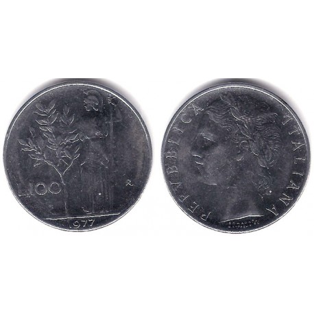 (96.1) Italia. 1977(R). 100 Lira (MBC)