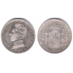 Alfonso XIII. 1903*(19-03). 1 Peseta (BC/BC+) (Plata) Ceca de Madrid SM-V