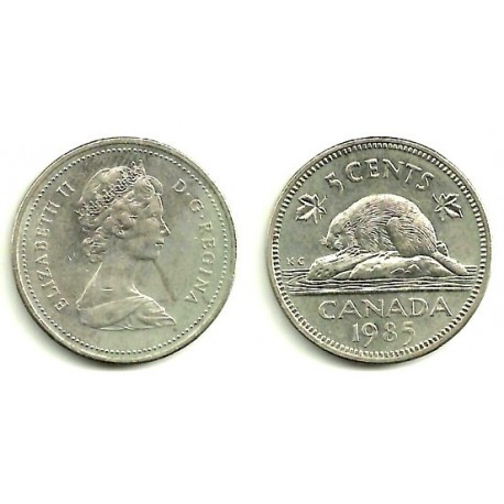 (60.2a) Canadá. 1985. 5 Cents (EBC)