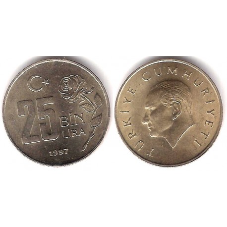 (1041) Turquía. 1997. 25 Bin Lira (EBC)