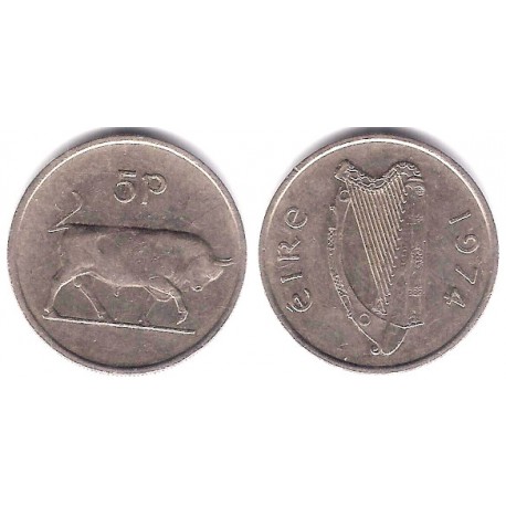 (22) Irlanda. 1974. 5 Pence (MBC)