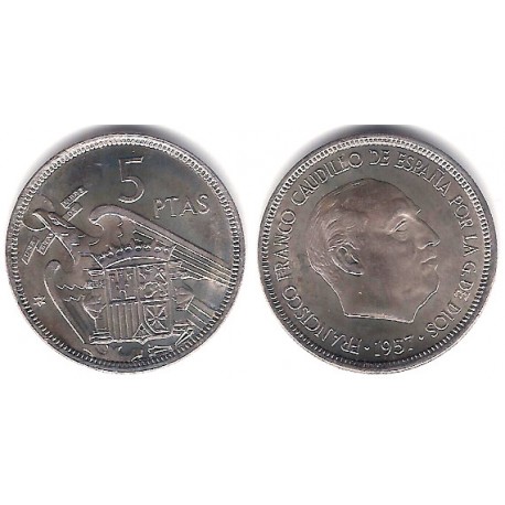 Estado Español. 1957*(75). 5 Pesetas (SC)