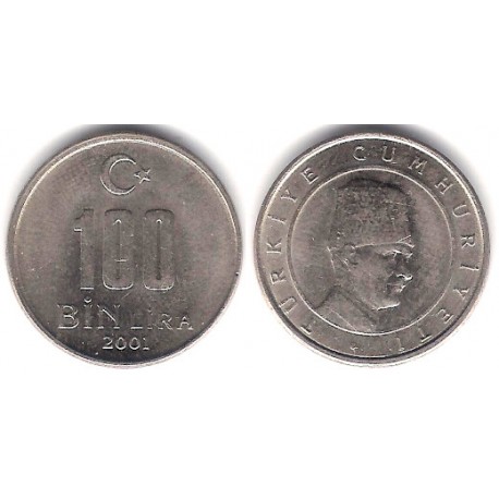 (1106) Turquía. 2001. 100 Bin Lira (EBC+)