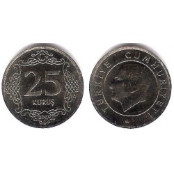 (1242) Turquía. 2009. 25 Kurus (SC)