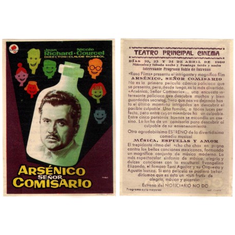 Arsénico, Señor Comisario. 1960. Teatro Principal Cinema