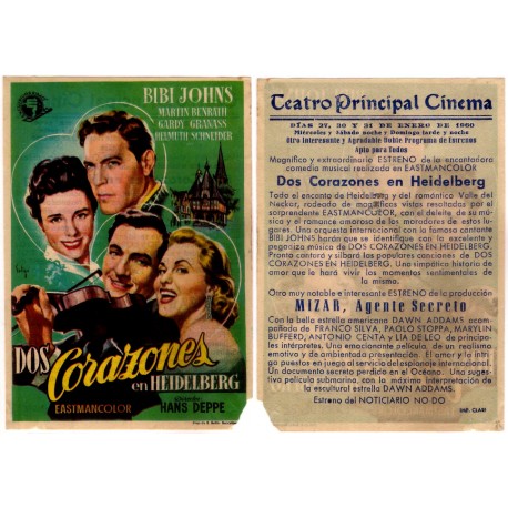 Dos Corazones en Heidelberg. 1960. Teatro Principal Cinema