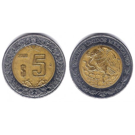 (605) Estados Unidos Mexicanos. 2000. 5 Pesos (MBC-)