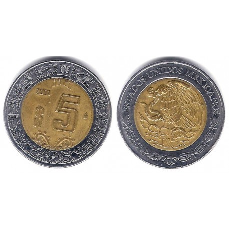 (605) Estados Unidos Mexicanos. 2001. 5 Pesos (MBC-)