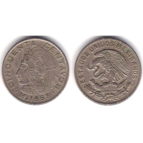 (451) Estados Unidos Mexicanos. 1968. 50 Centavos (MBC)