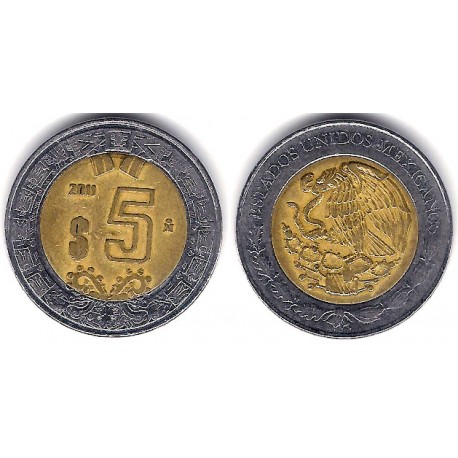 (605) Estados Unidos Mexicanos. 2011. 5 Pesos (MBC-)