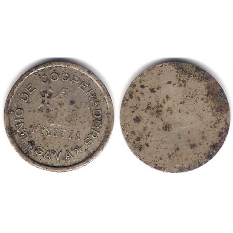 Unió de Cooperadors. Gavà. 1 Peseta (BC+)