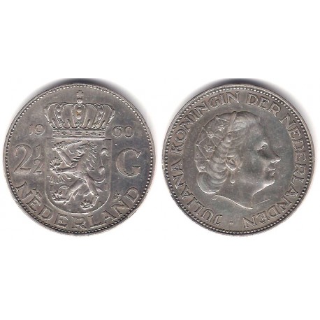 (185) Países Bajos. 1960. 2½ Gulden (MBC) (Plata)