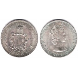 (14) Bemudas. 1964. 1 Crown (EBC+) (Plata)
