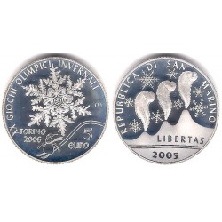 San Marino. 2005. 5 Euro (Proof) (Plata)